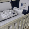 Kit Berço Cavalinho Azul e Branco Básico