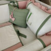 Kit Berço Off White e Verde Básico